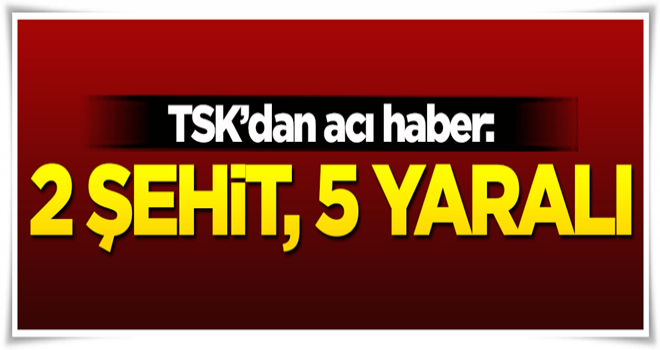 TSK'dan acı haber: 2 şehit, 5 yaralı