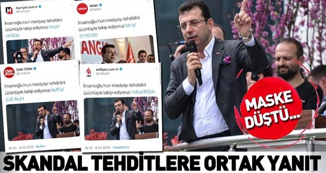 İmamoğlu'nun tehdidine Hürriyet, Milliyet, CNN Türk ve Vatan'dan ortak cevap!