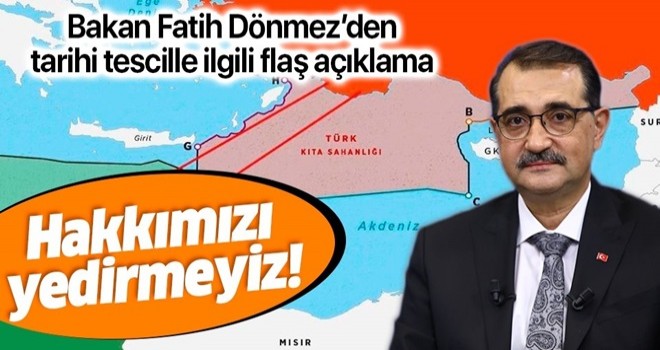 Bakan Dönmez'den 'Doğu Akdeniz' açıklaması: Ne kimsenin hakkını yeriz ne de hakkımızdan vazgeçeriz