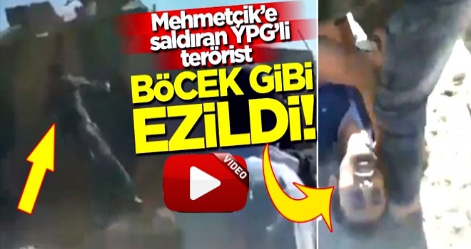 Mehmetçik'e saldıran YPG'li terörist, aracın altında kalarak böcek gibi ezildi!