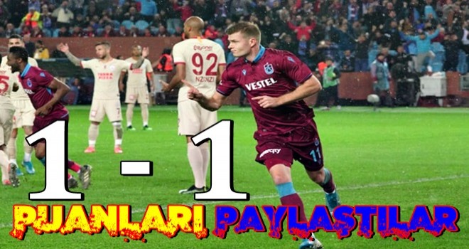 Trabzonspor-Galatasaray maçında mücadele çok! Kazanan yok