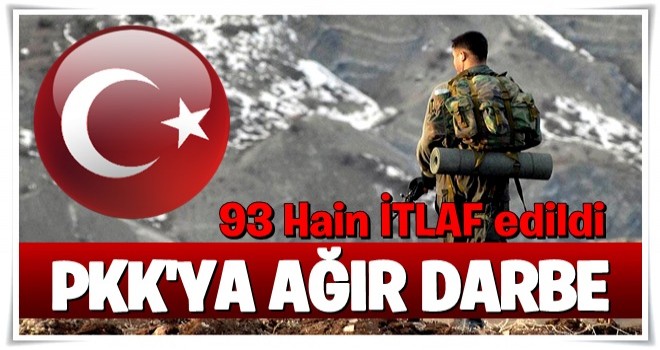 PKK'ya çok ağır darbe! 3'ü lider kadrosu olmak üzere 93 terörist..