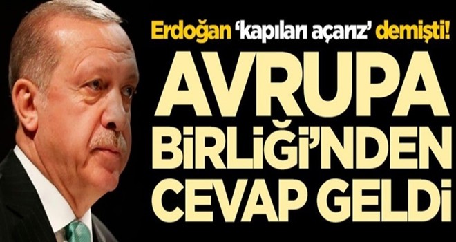 Başkan Erdoğan 'kapıları açarız' demişti! Avrupa Birliği'nden cevap geldi