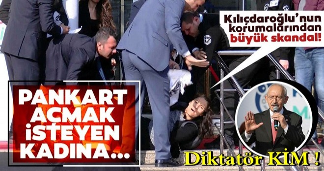 Kılıçdaroğlu'nun katıldığı törende olay! Pankart açmak isteyen kadına sert müdahale