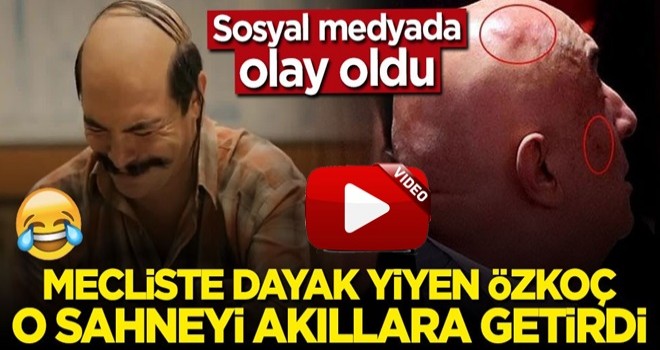 Mecliste dayak yiyen Engin Özkoç sosyal medyada olay oldu