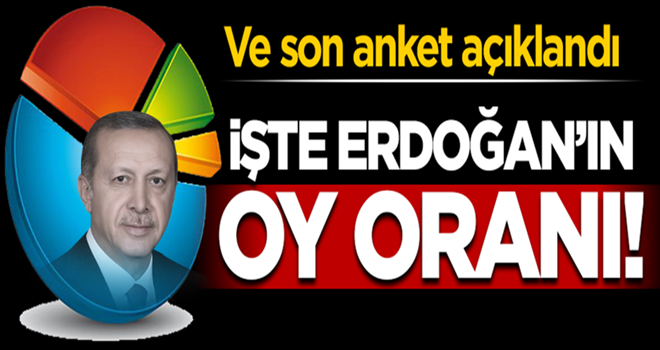 Son anket açıklandı! Erdoğan ilk turda alıyor