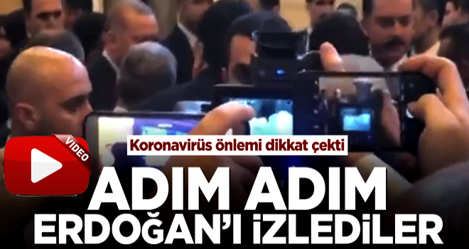 Bu görüntüler dikkat çekti! Başkan Erdoğan’a koronavirüs önlemi