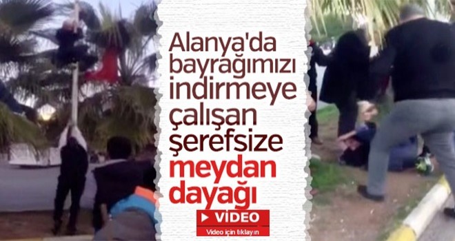 Türk bayrağını indirmek isteyen kişi gözaltına alındı