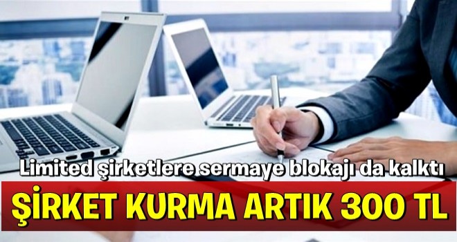 Şirket kurmak 300 TL'ye düştü