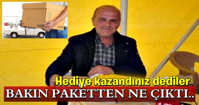 Bursa'da "hediye kazandınız" mesajına inandı, bakın paketten ne çıktı..