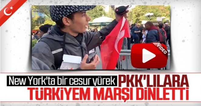 ABD'deki PKK'lılara 'Ölürüm Türkiyem' dinleten Türk