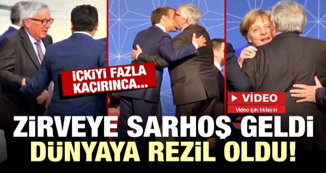 Juncker içkiyi fazla kaçırınca rezil oldu!