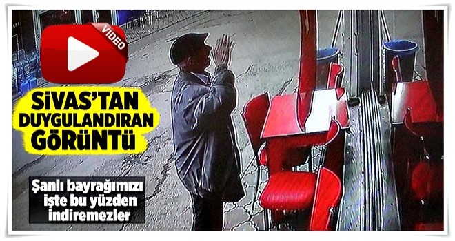 Bayrağı öpüp karşısında selam durdu