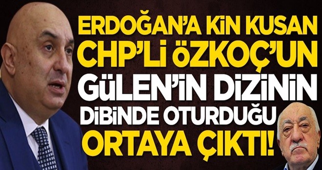 Erdoğan'a kin kusan Engin Özkoç'un Fetullah Gülen'in dizinin dibinde oturduğu ortaya çıktı