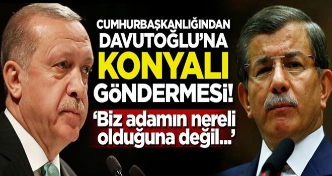 Cumhurbaşkanlığından Davutoğlu'na gönderme!