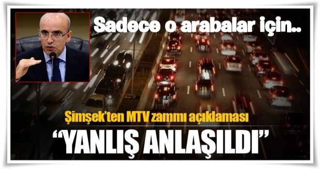 Mehmet Şimşek'ten MTV zammı açıklaması